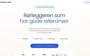 Forsiden til Sandvoll Rør med overskriften «Rørleggeren som har gode referanser».